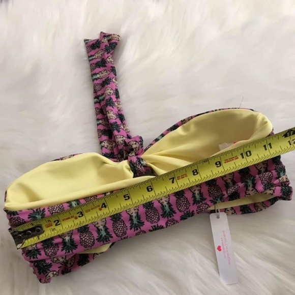 Lolli Tropical Pineapple Bandeau Swim Top Sz M - Picture 3 of 7